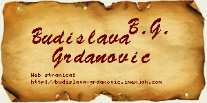 Budislava Grdanović vizit kartica